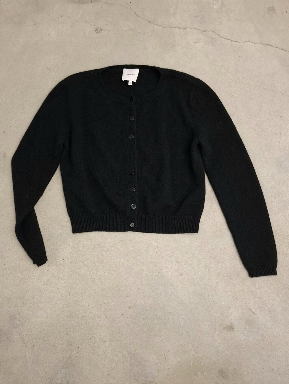 Reformation Cashmere Cardigan Sweater Medium Black
